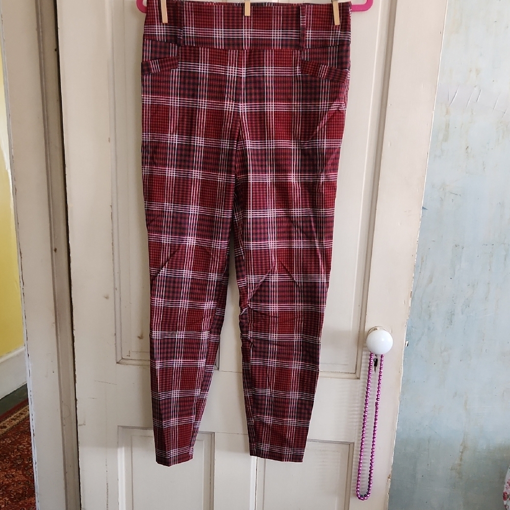 Soho Apparel Red Plaid Pants